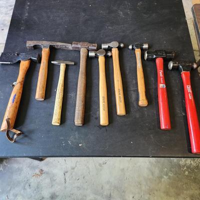 Hammer Tool lot , True Temper Underhill Roof Hatchet no.70 John Deere Vaughan Plump Ball Peen