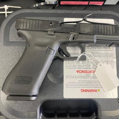 Sale Photo Thumbnail #154: MANUFACTURER: GLOCK
FAMILY: G17 Series
MODEL: G17 G5
TYPE: Semi-Auto Pistol
ITEM GROUP: Centerfire Polymer Pistols
ACTION: Safe Action
CALIBER/GAUGE: 9mm
FINISH: nDLC
FINISH TYPE: Black
FRAME: Polymer Frame
BARREL: 4.49"
OVERALL LENGTH: 7.95"

