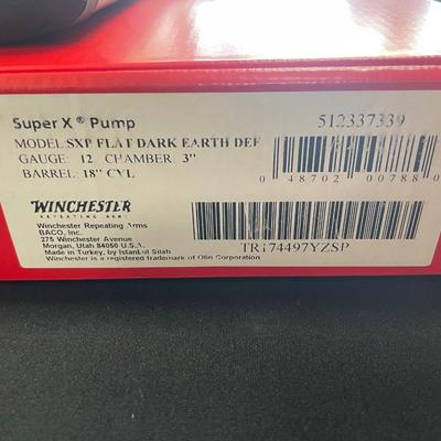 Sale Photo Thumbnail #202: MANUFACTURER: Winchester
FAMILY: Super X Pump
MODEL: SXP Defender
TYPE: Shotgun
ITEM GROUP: Tactical Pump Shotguns
ACTION: Pump Action
CALIBER/GAUGE: 12 Gauge
FINISH: Flat Dark Earth
FINISH TYPE: Applied Finish
STOCK: Synthetic Stock
STOCK/GRIPS