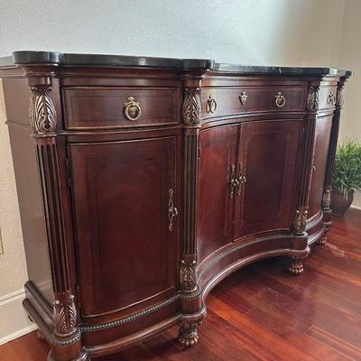 Mahogany Sideboard with Black Marble Top