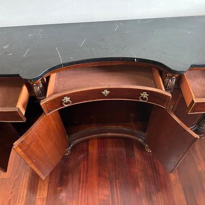 Mahogany Sideboard with Black Marble Top