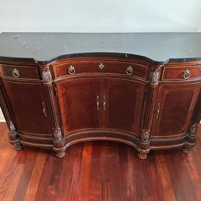 Mahogany Sideboard with Black Marble Top