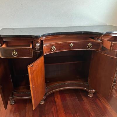 Mahogany Sideboard with Black Marble Top