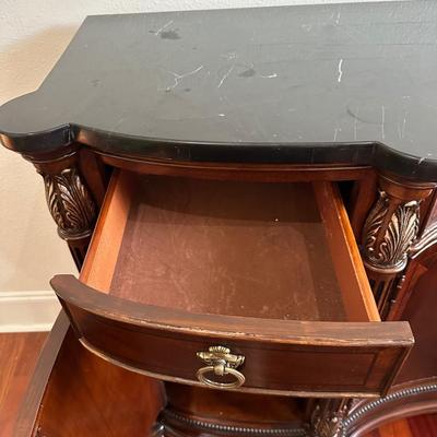 Mahogany Sideboard with Black Marble Top