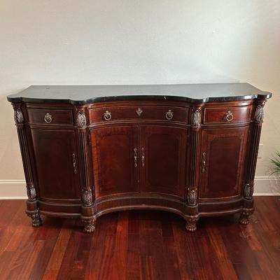 Mahogany Sideboard with Black Marble Top