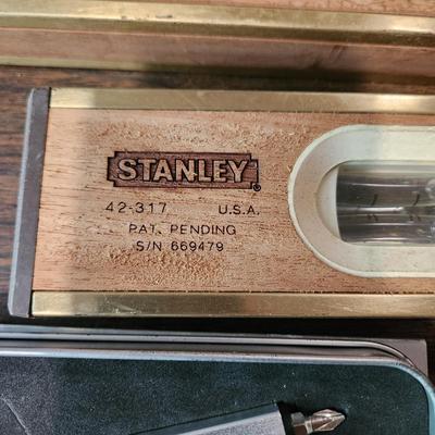 Tool Lot 2 Stanley Levels Pat. Pending 42-331 42-317, Laser Level Johnson Post level and others