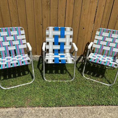 Set of 3 Vintage Aluminum Lawn Chairs