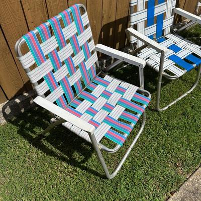 Set of 3 Vintage Aluminum Lawn Chairs