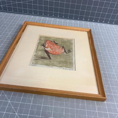 Sale Photo Thumbnail #204: Framed. Good Condition. Measures 9-1/2 X 12-1/2" 