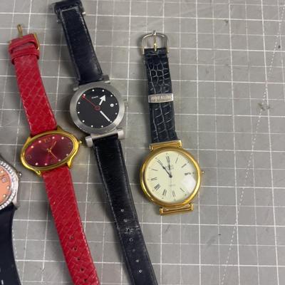 Sale Photo Thumbnail #501: the Anne Klein is missing 1/2 of its Band. Still Nice. Watches. Need Batteries.