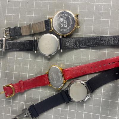 Sale Photo Thumbnail #502: the Anne Klein is missing 1/2 of its Band. Still Nice. Watches. Need Batteries.