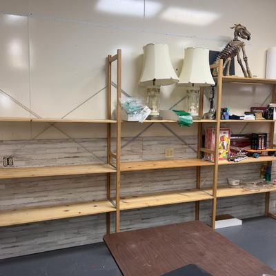 Sale Photo Thumbnail #561: Good condition easy to set up sturdy made from pine, modular. Shelf will have to remain until Tuesday afternoon for pick-up