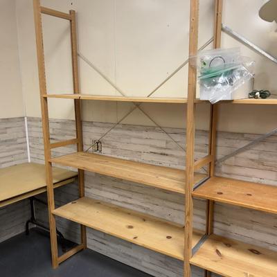 Sale Photo Thumbnail #566: Good condition easy to set up sturdy made from pine, modular. Shelf will have to remain until Tuesday afternoon for pick-up
