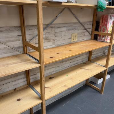 Sale Photo Thumbnail #564: Good condition easy to set up sturdy made from pine, modular. Shelf will have to remain until Tuesday afternoon for pick-up