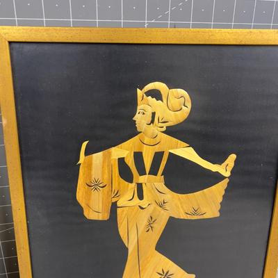 Sale Photo Thumbnail #937: Black and Gold. Good Condition 12 x 14"  Glass and Frame. 