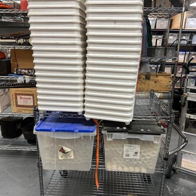 Sale Photo Thumbnail #1020: Shelves measure: 12" by 24" Excellent for Dealers at shows. Light Weight for moving. About a 12" Height in-between the selves. USED. Usable. What you see is what you get. 