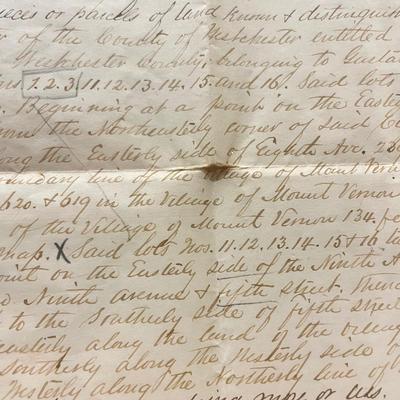 Framed 1868 Indenture Deed w/ $1 Washington Stamps (O-SS)