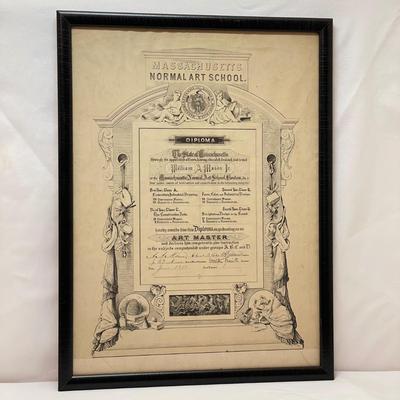 1880 Normal Art School Master Diploma (O-SS)