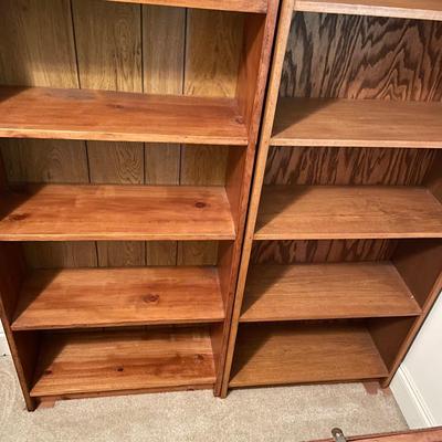 Two Wooden Six-Shelf Bookshelves (O-SS)