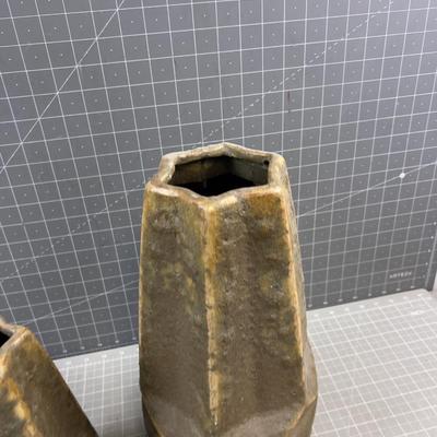 Sale Photo Thumbnail #2402: Used. Good Usable Decorative Condition. They measures 14" and 10" Tall.