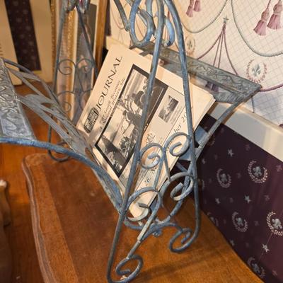 Metal Magazine rack. With Fort Smith Journals