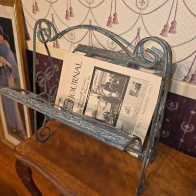 Metal Magazine rack. With Fort Smith Journals