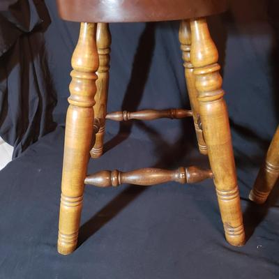 Two Solid Wood Stools (B3-KD)