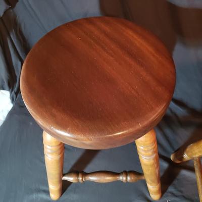 Two Solid Wood Stools (B3-KD)