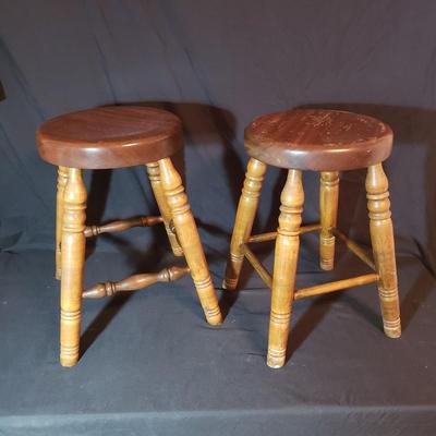 Two Solid Wood Stools (B3-KD)