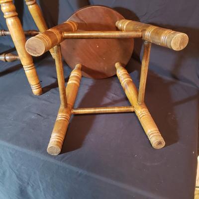 Two Solid Wood Stools (B3-KD)