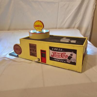 Two lighted/Animated Service Stations & More (T2-JS)