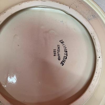 Sale Photo Thumbnail #10: Beautiful green floral Ironstone set. Minor damage to lip of pitcher, shown in pictures