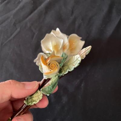 Trumpet Vase, Porcelain Flowers and More (LR-SS)
