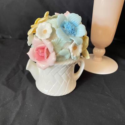 Trumpet Vase, Porcelain Flowers and More (LR-SS)