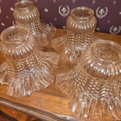 Set of four glass light shades
