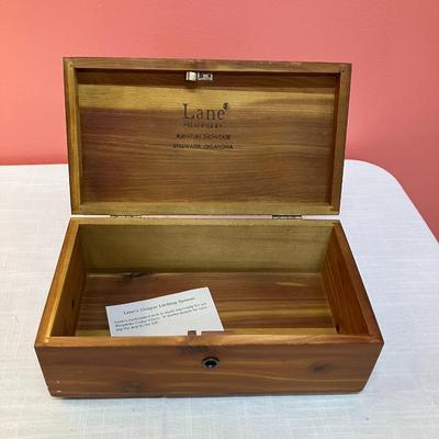 Sale Photo Thumbnail #106: This small Lane cedar chest/box was a salesman sample box! So cute and has the original card identifying it as a salesman sample. It is in great condition!