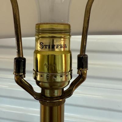 Lot 28: Pair of Stiffel Lamps – Vintage Gold Leaf Design Table Lamps