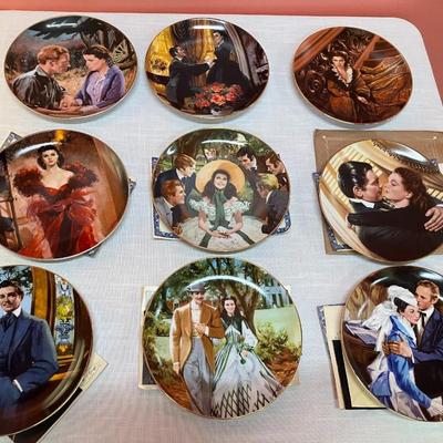 Sale Photo Thumbnail #138: Set of 9 Bradford Exchange plates with scenes from Gone With the Wind. No chips/cracks, all in excellent condition.