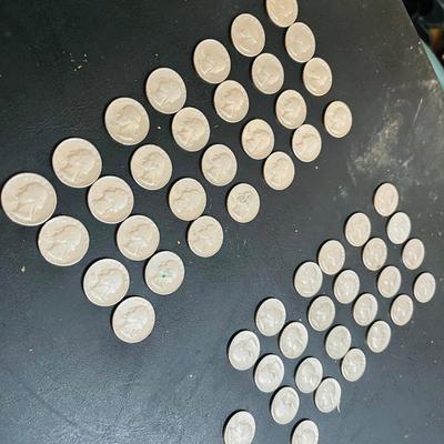 1965 Washington Quarters/Clad Coins with copper composition-LOT