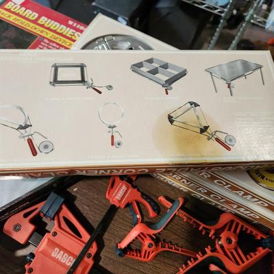 Clamp Lot Stanley Craftsman, Brink & Cotton C Clamps, Corner Clamps, Babco Ratchet Clamps