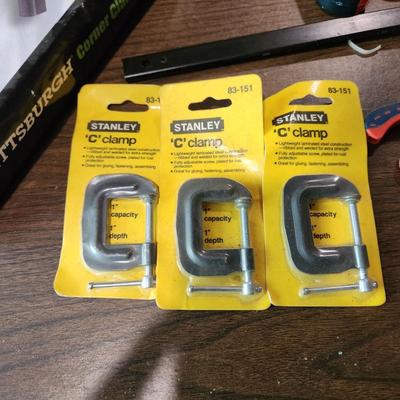 Clamp Lot Stanley Craftsman, Brink & Cotton C Clamps, Corner Clamps, Babco Ratchet Clamps