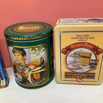 Sale Photo Thumbnail #169: Set of 5 assorted sizes of Brand name collectible tins