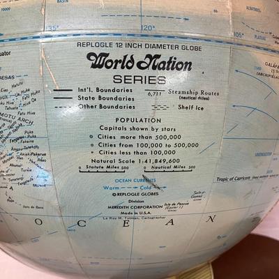 Sale Photo Thumbnail #202: Standard size globe depicting many former nations, including USSR