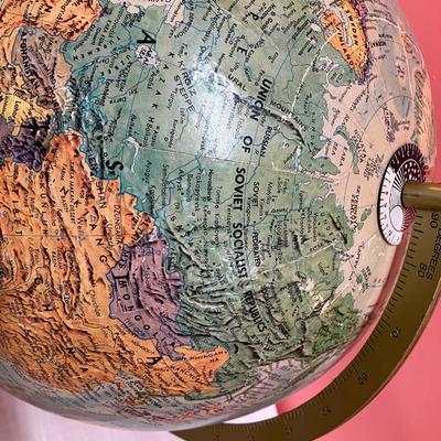 Sale Photo Thumbnail #200: Standard size globe depicting many former nations, including USSR