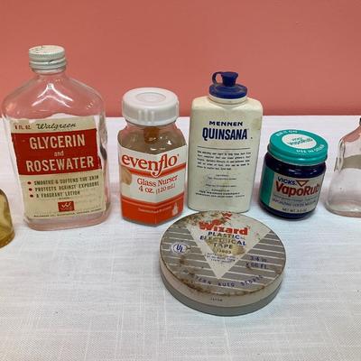 Sale Photo Thumbnail #204: Collection of 7 vintage medical bottles/items