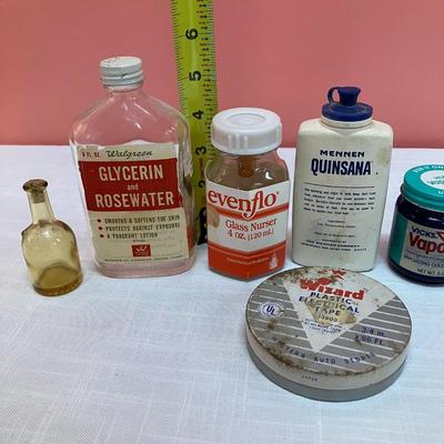 Sale Photo Thumbnail #205: Collection of 7 vintage medical bottles/items