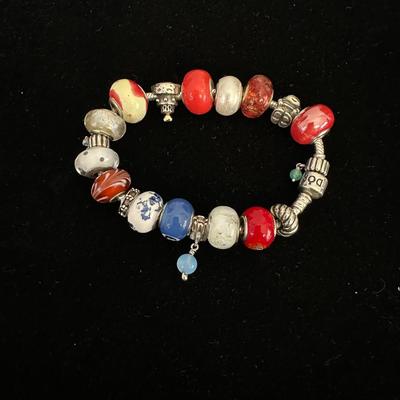PANDORA BRACELET/SOME CHARMS ARE 925 SILVER AND EXTRA CHARMS