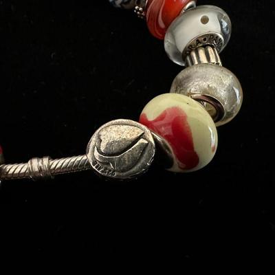 PANDORA BRACELET/SOME CHARMS ARE 925 SILVER AND EXTRA CHARMS