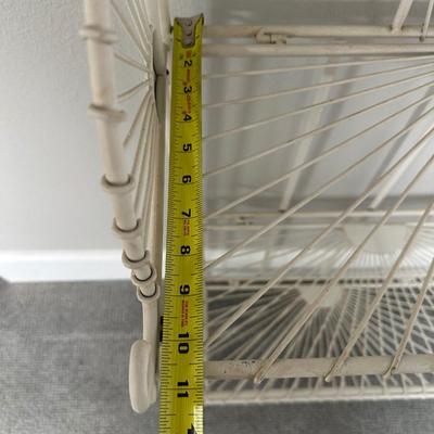 White Metal 3-Tier Wire Shelf with Decorative Back