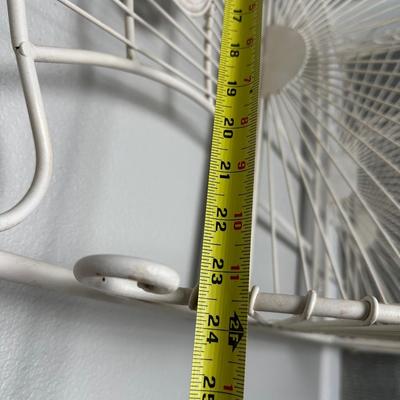 White Metal 3-Tier Wire Shelf with Decorative Back